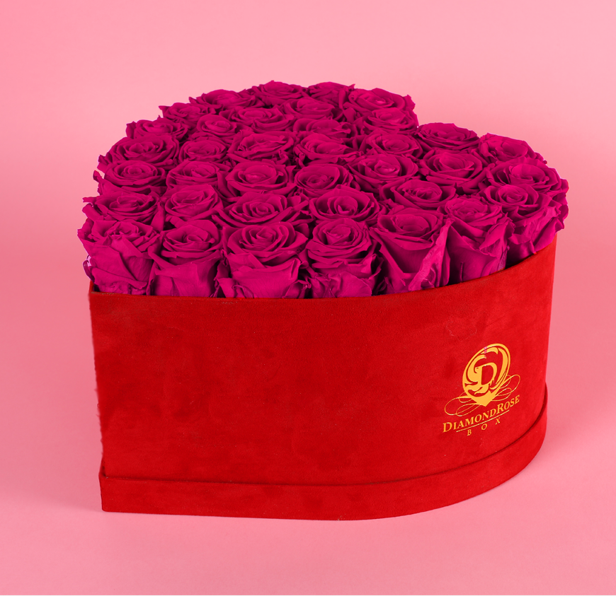 Red Velvet Heart Box with Large Roses Red Velvet Heart Box with Large Roses