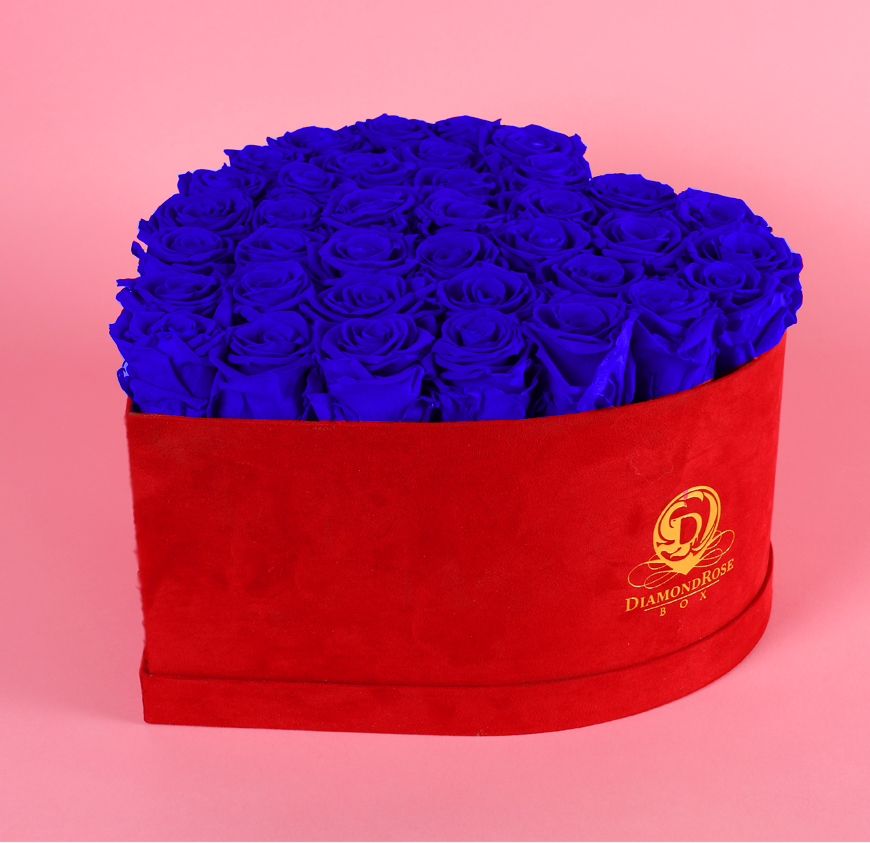 Red Velvet Heart Box with Large Roses Red Velvet Heart Box with Large Roses