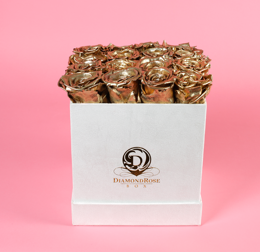 The White Velvet Emerald Rose Box The White Velvet Emerald Rose Box